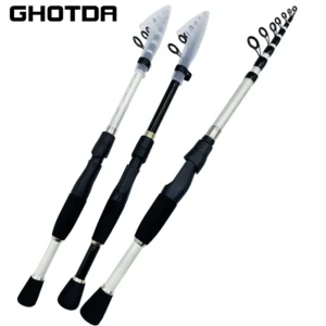 Lightweight Carbon Fiber Telescopic Fishing Rod and Reel Combo 1.6-2.4m