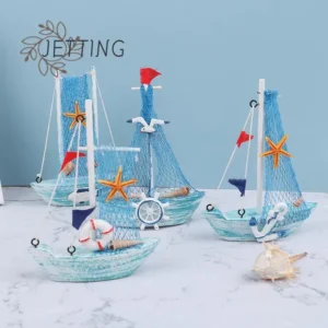kf-Sd6f25a6adac14aee8a2eb309164475e9Z Mini Mediterranean Wooden Sailboat Decor – Nautical Home Accent